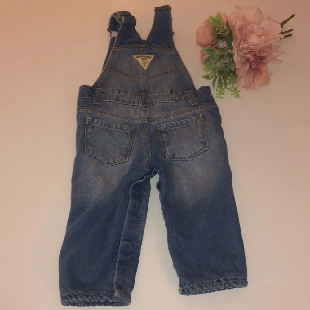 Oshkosh Girls Denim overalls 12 Month Hot Pink Girls denim fleece lined